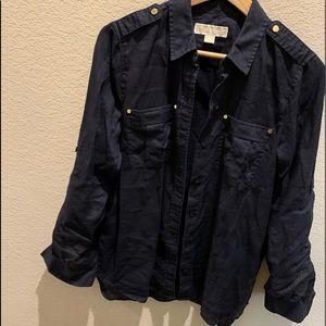 Michael Kors Long Sleeve Black Top Size M